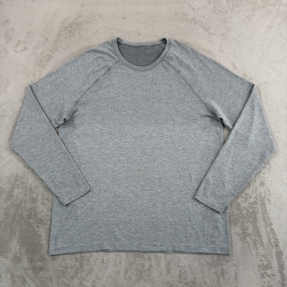 Lululemon Metal Vent Tech T Shirt Heather Grey Men 2XL Long Sleeve Training Gym